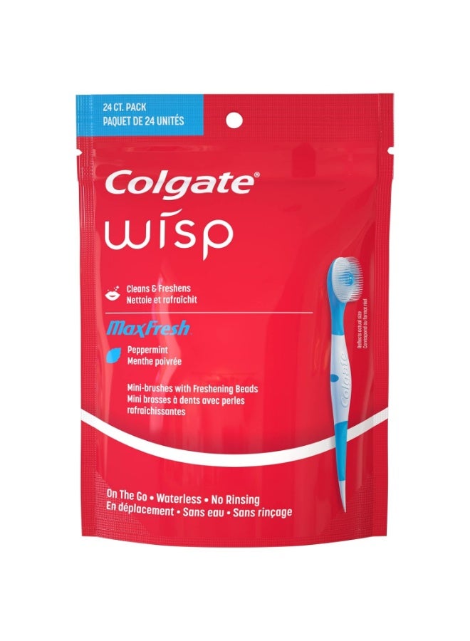 Colgate Wisp Sugar Free, Gluten Free Disposable Mini Toothbrush, Cool Mint - 24 Count - Image 1